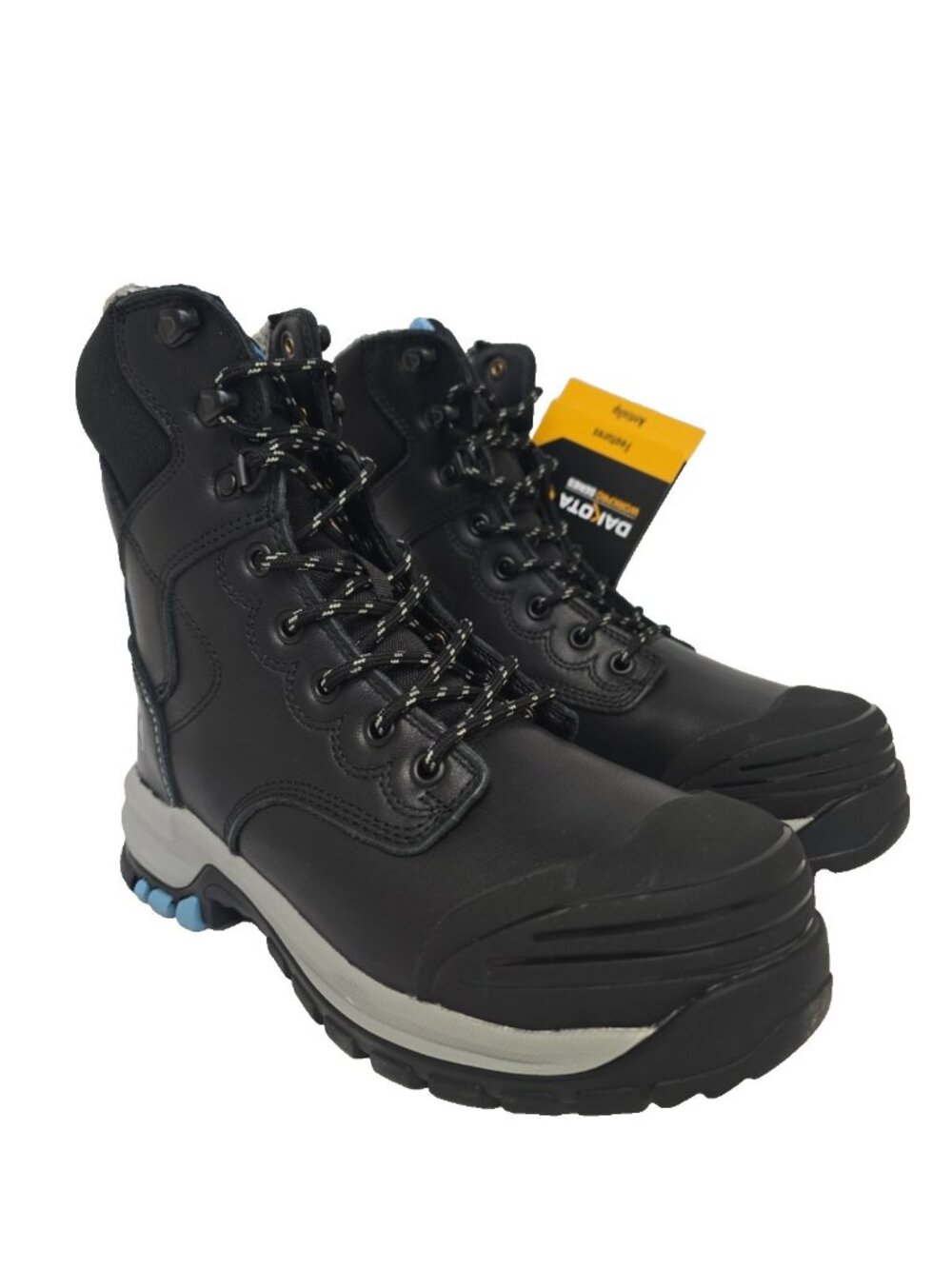 Dakota Women's 8" 8030 Steel Toe Steel Plate Work Boot Black/Blue Size 7M